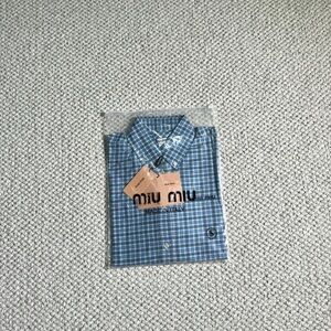 Miu Miu Blue Checkered Button Down Shirt